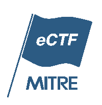 MITRE eCTF logo, a blue flag that says eCTF with MITRE written below the flag